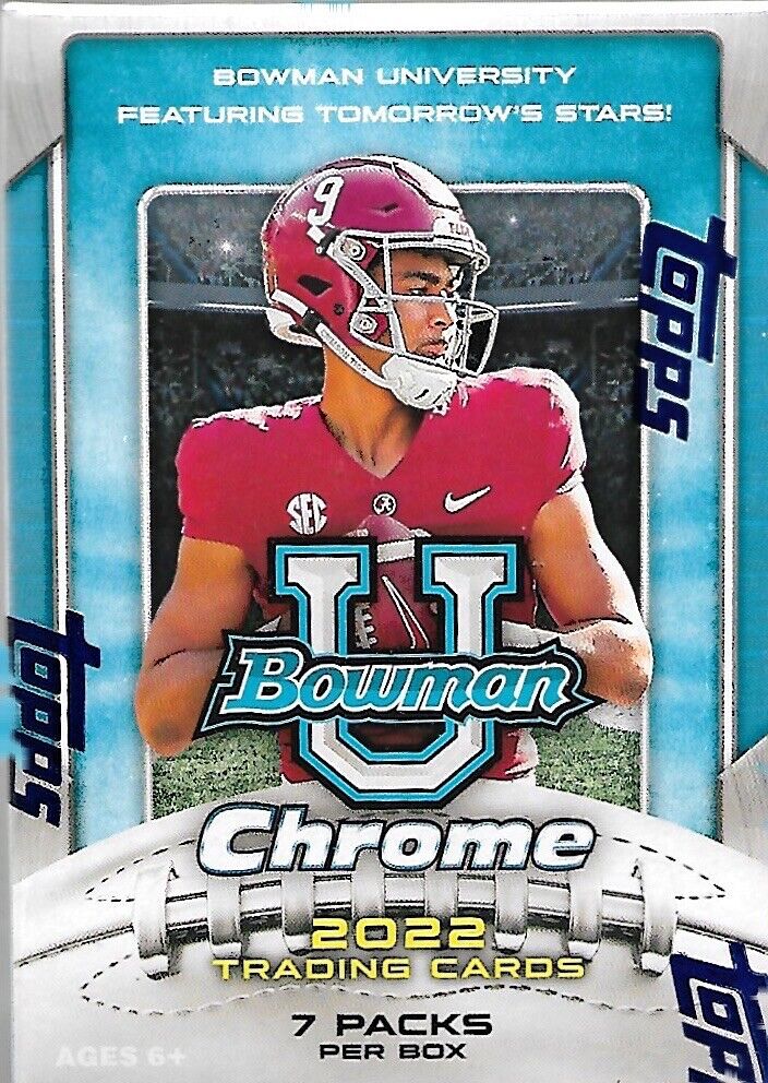 2022 Topps Bowman University Chrome Blaster 7 packs/4 cards