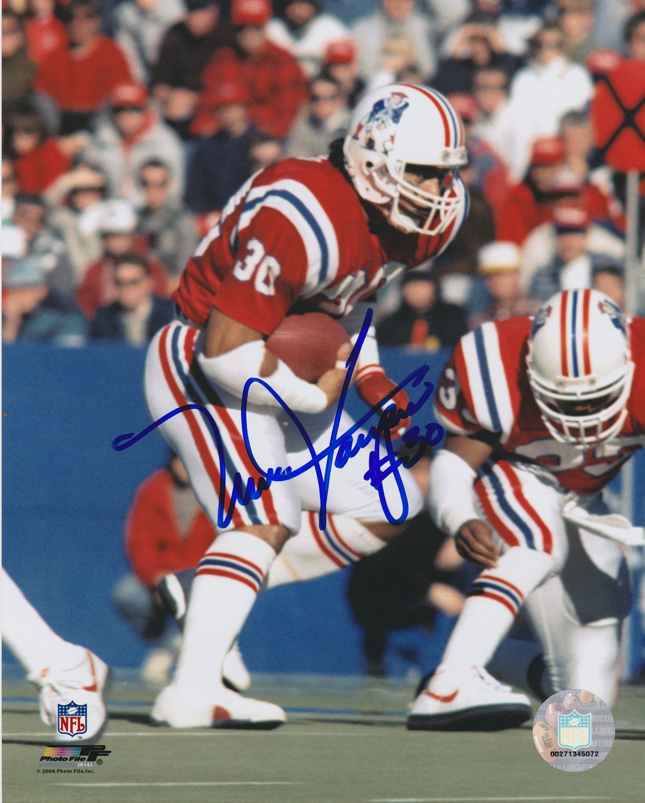 Mosi Tatupu Autograph 8x10 Color photo New England Patriots