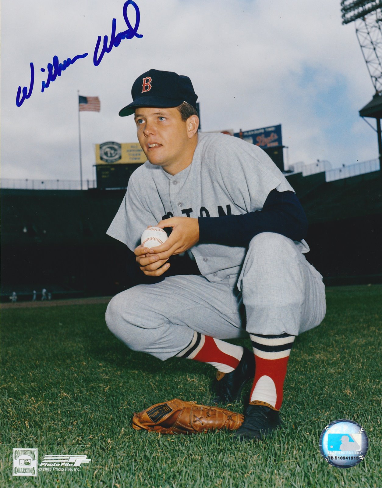 Wilbur Wood Autograph 8x10 Color photo Boston Red Sox