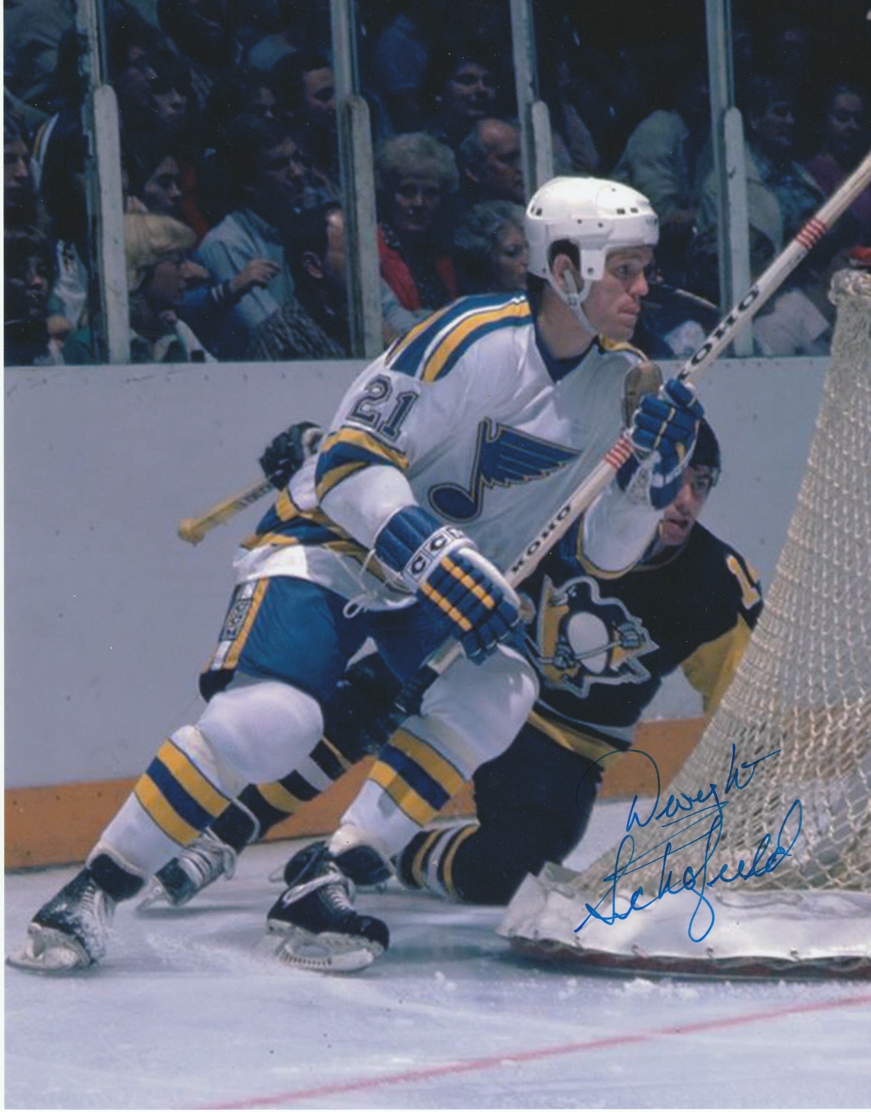 Dwight Hamilton Schofield Autograph 8x10 Color photo St. Louis Blues