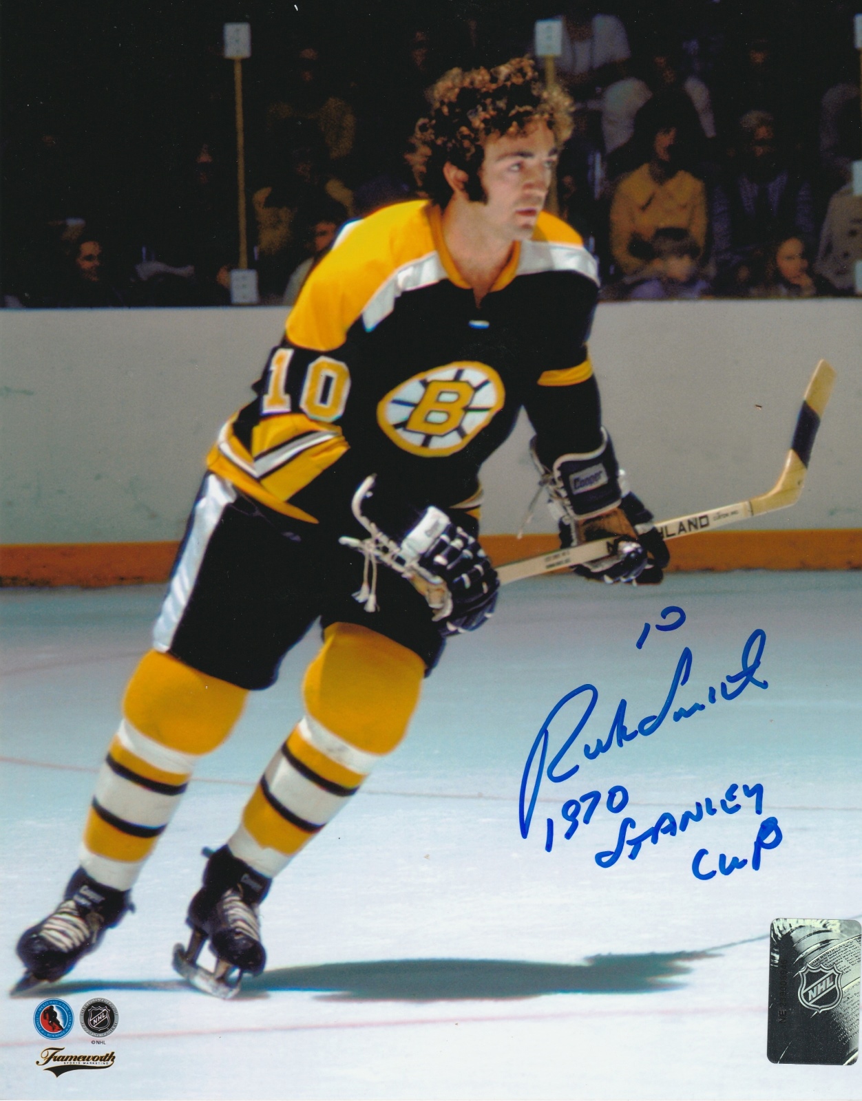 Rick Smith Autograph 8x10 Color photo Boston Bruins
