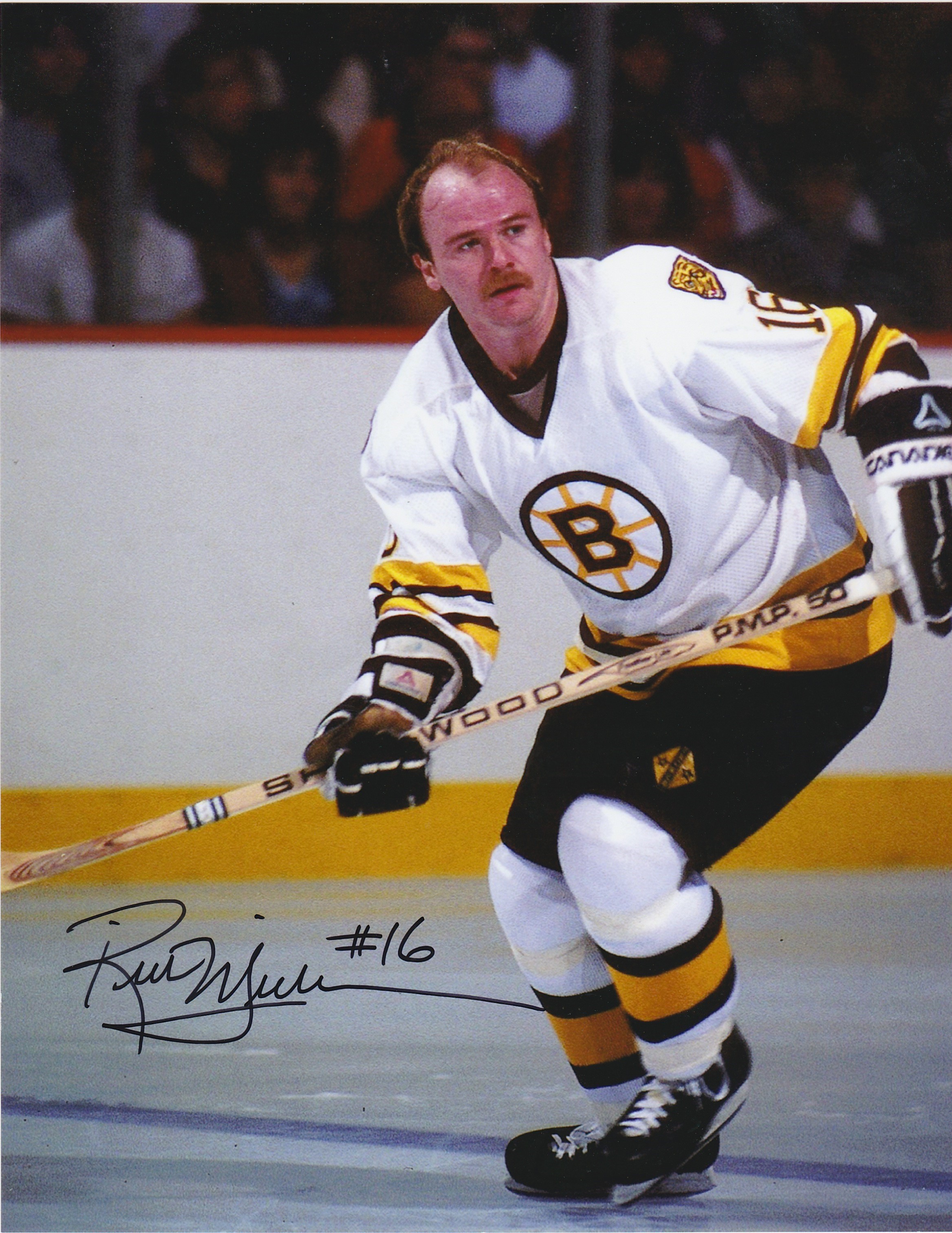 Rick Middleton #16 Autograph 8x10 Color photo Boston Bruins