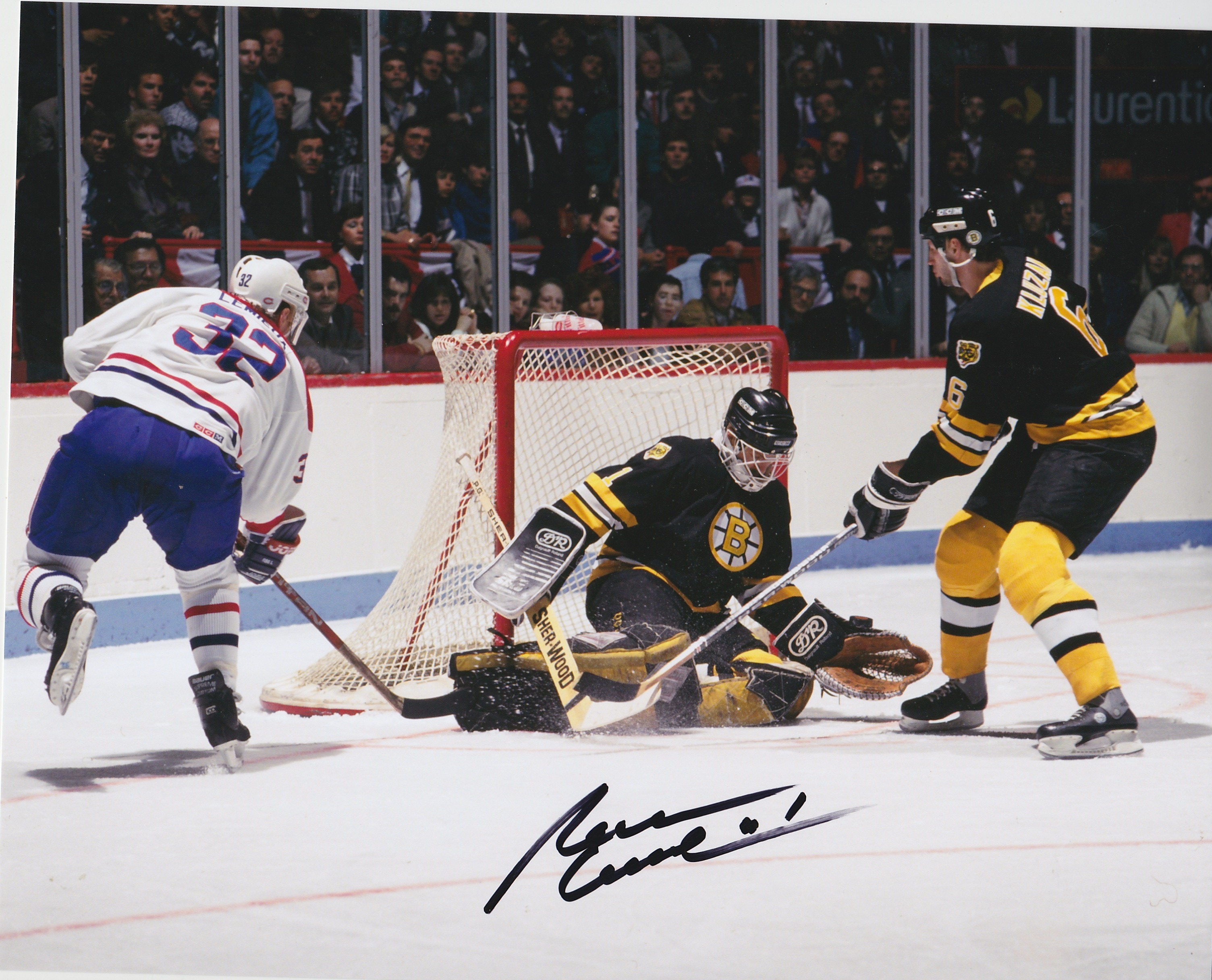 Reggie Lemelin Autograph 8x10 Color photo Boston Bruins (1)