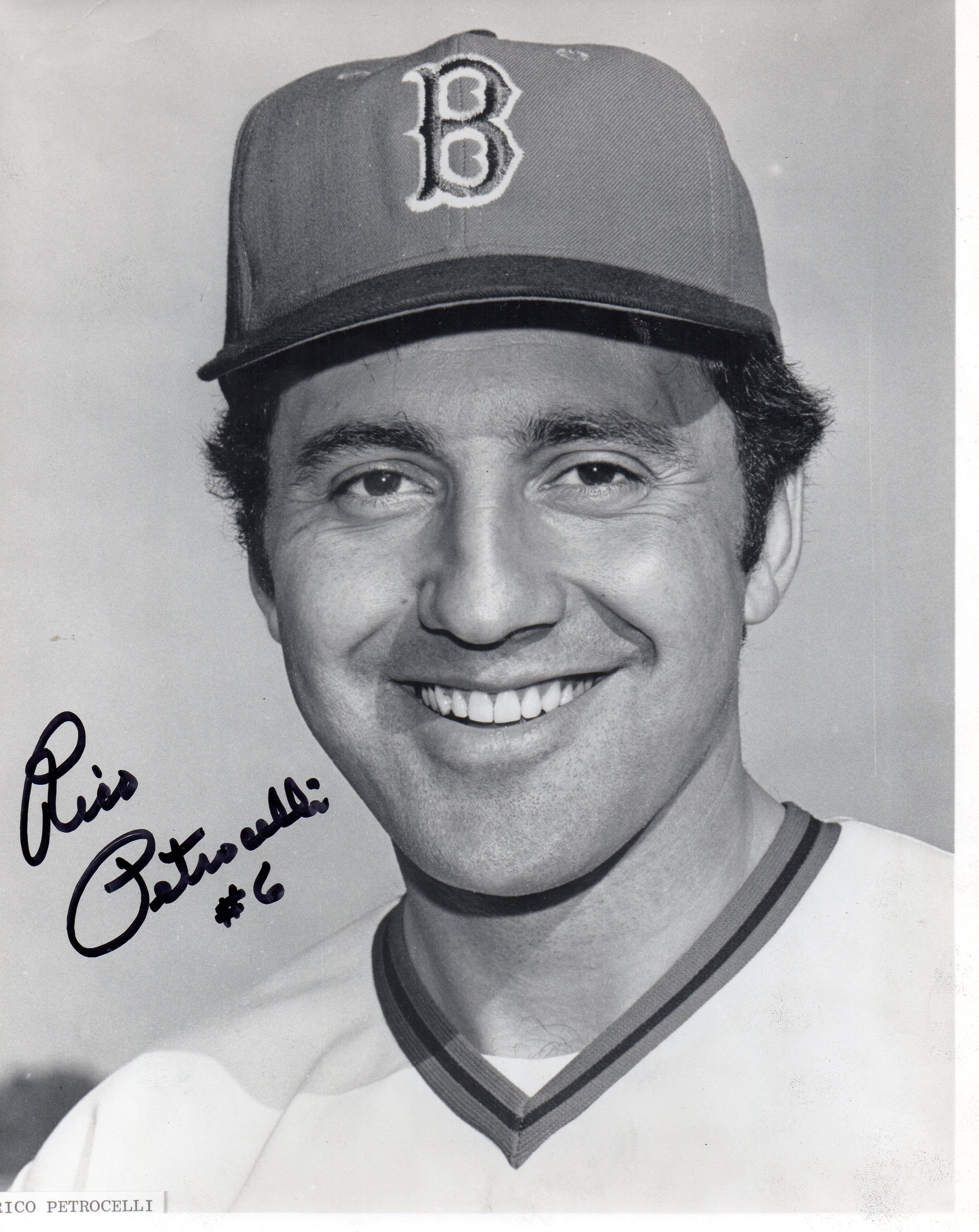 Rico Petrocelli Autograph 8x10 B&W photo Boston Red Sox