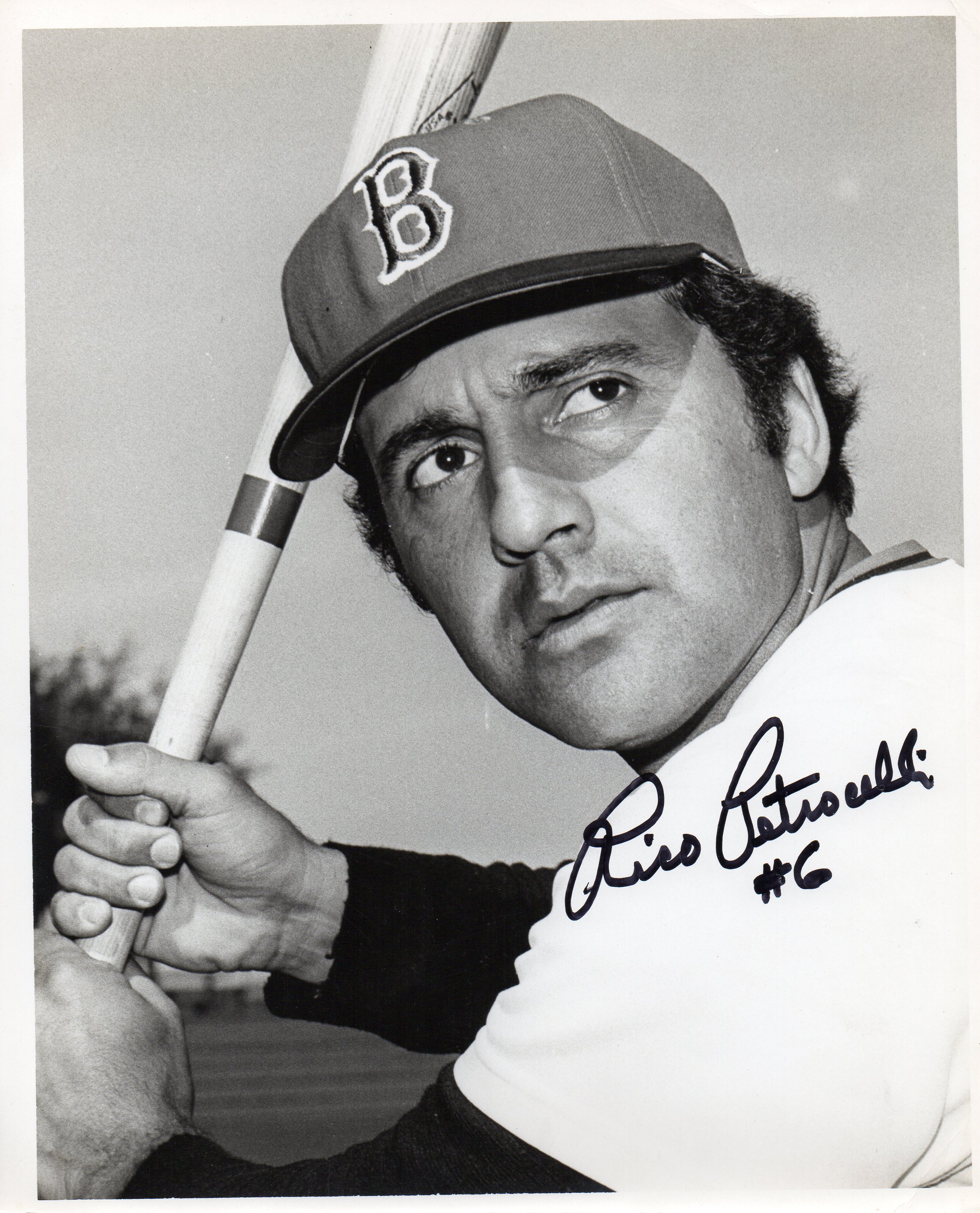 Rico Petrocelli Autograph 8x10 B&W photo Boston Red Sox