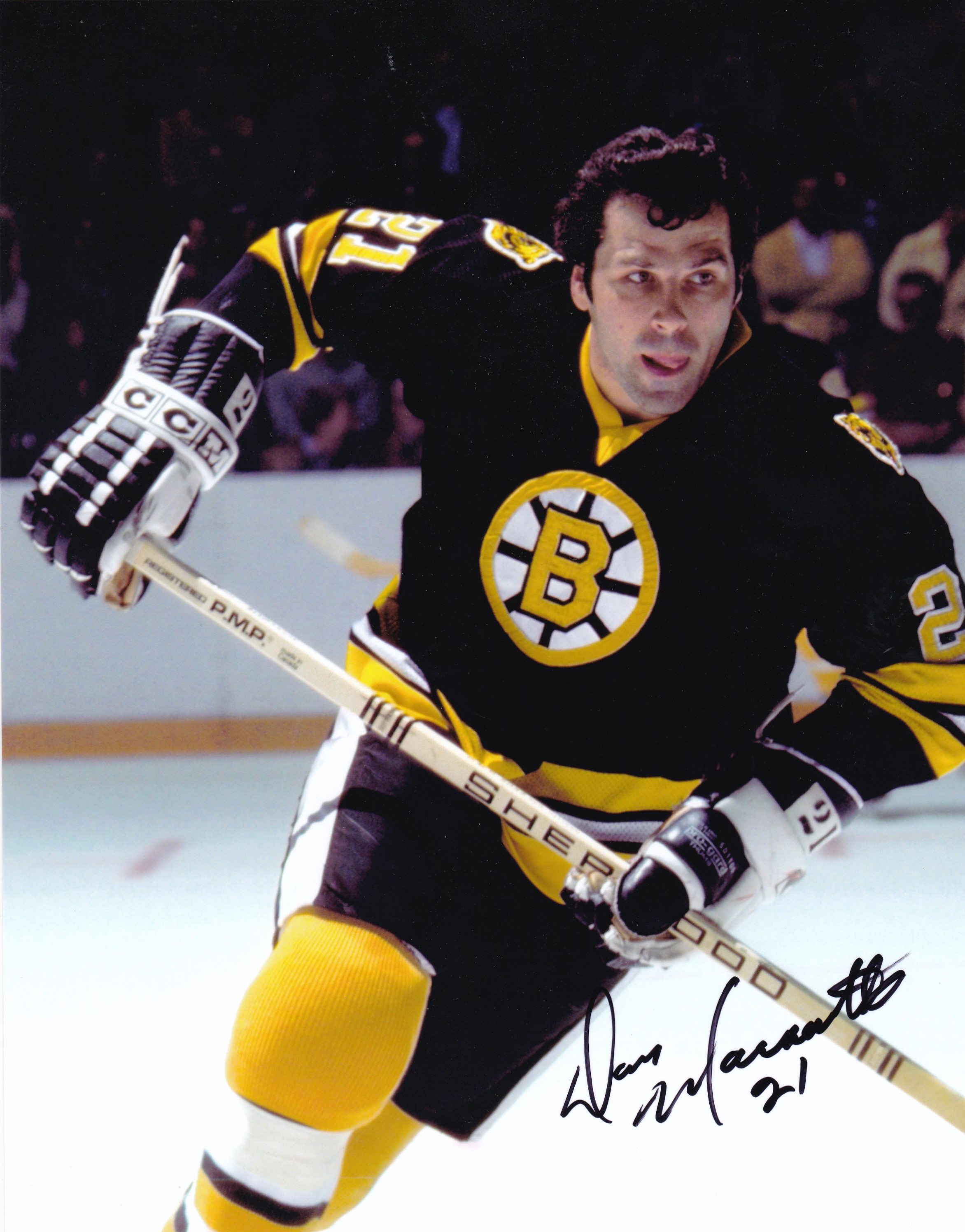 Don Marcotte Autograph 8x10 Color photo Boston Bruins