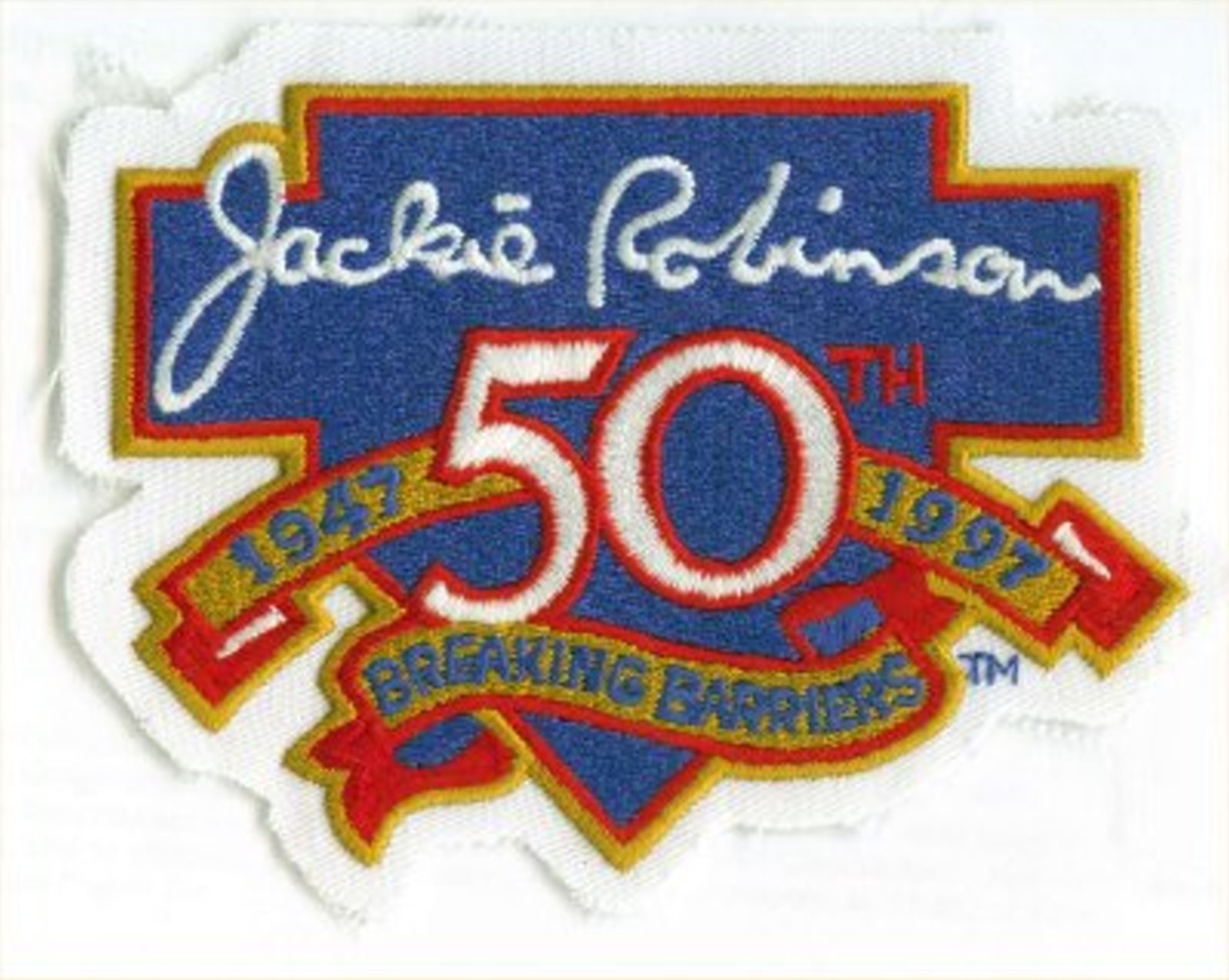 Jackie Robinson 50th Breaking Barriers patch 1947-1997