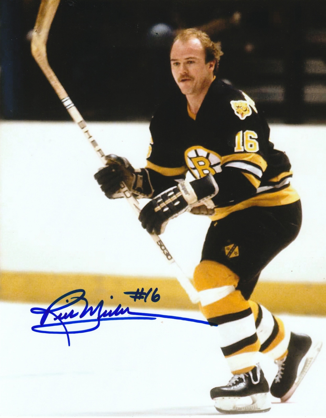 Rick Middleton Autograph 8x10 Color photo Boston Bruins