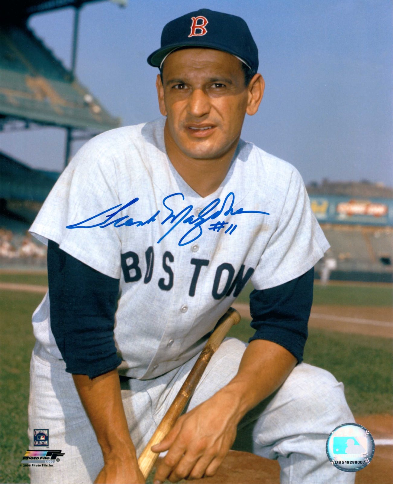 Frank Malzone Autograph 8x10 Color photo Boston Red Sox