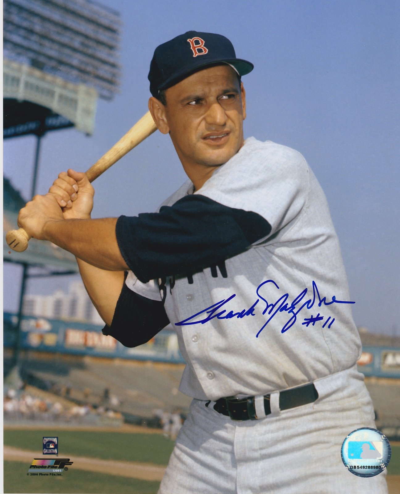 Frank Malzone Autograph 8x10 Color photo Boston Red Sox