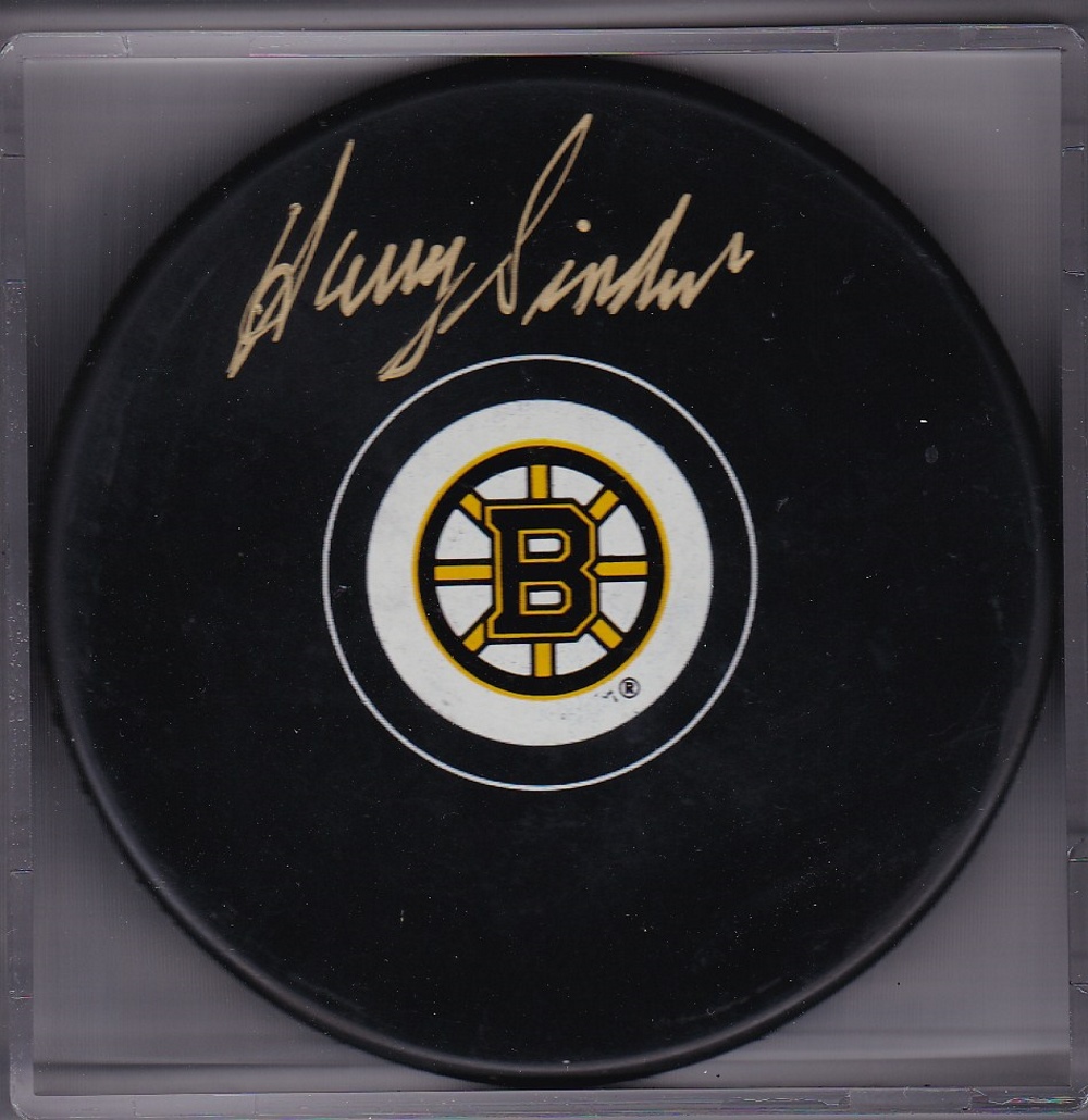Harry Siden Autograph Boston Bruins Logo puck 